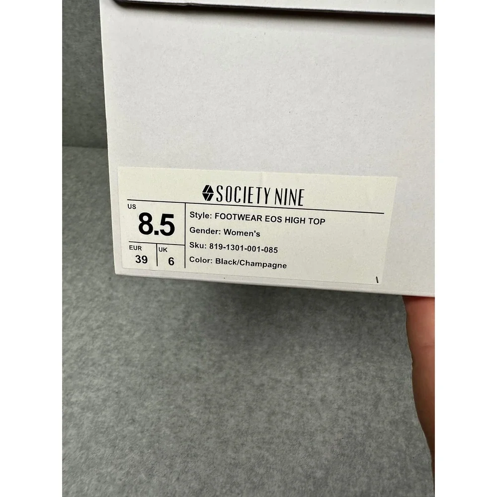 Society Nine EOS High Top Boxing Shoes Womens 8.5 Black Champagne‎ NEW